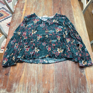 Nurture by Westbound Woman Green Floral Blouse 3X